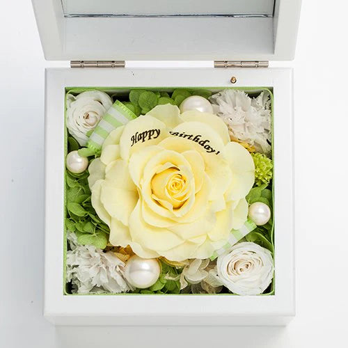 高級ホワイトオルゴールBOX お花イッパイ!プリザーブドフラワー – How 高級ホワイトオルゴールBOX お花イッパイ!プリザーブドフラワー – How